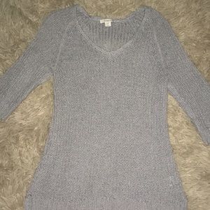 Steel Grey Cable Knit Top